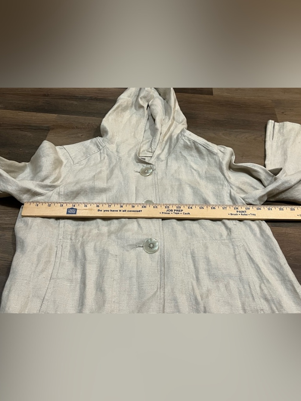 J. Jill 100% Hemp Hooded Jacket | Petite M | Lagenlook A-Line Coat - Picture 10 of 11